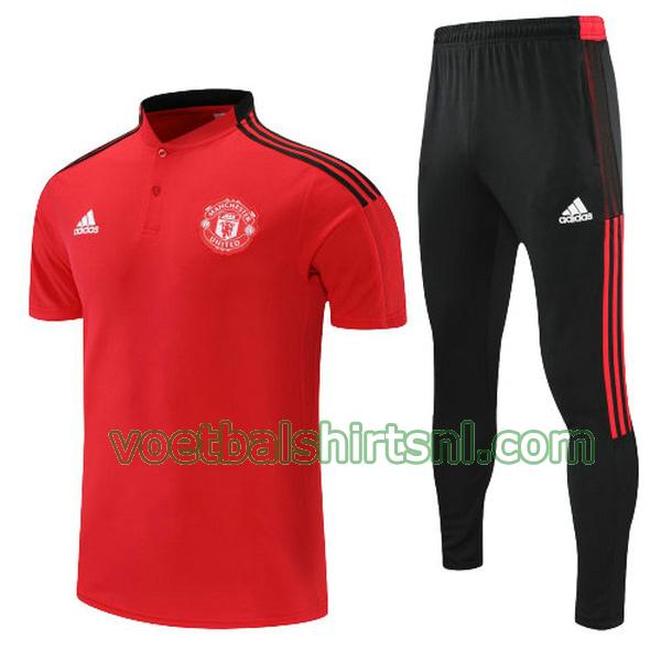 polo manchester united mannen 2022 rood set
