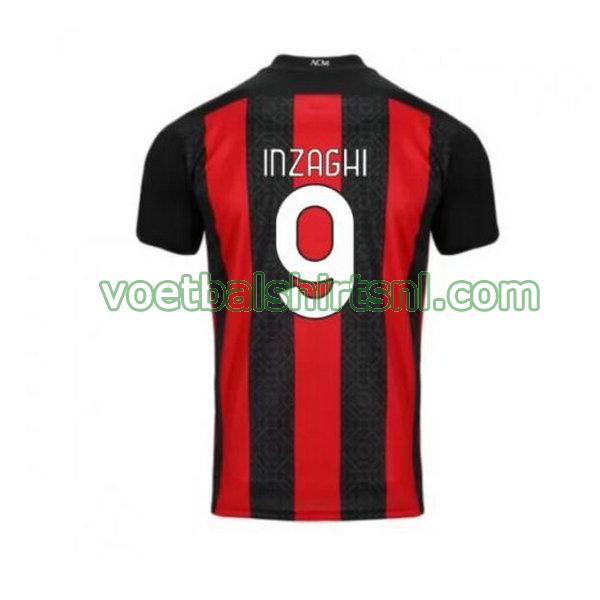 shirt ac milan mannen 2020-2021 thuis inzaghi 9