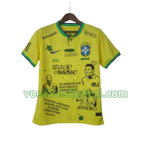 shirt brazilië mannen 2022 graffiti board geel