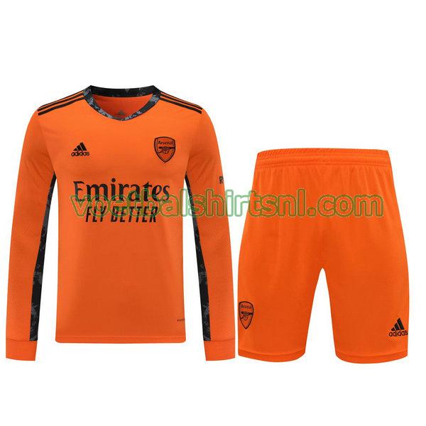 voetbalshirt+pantalón arsenal mannen 2021 doelman oranje lange mouwen