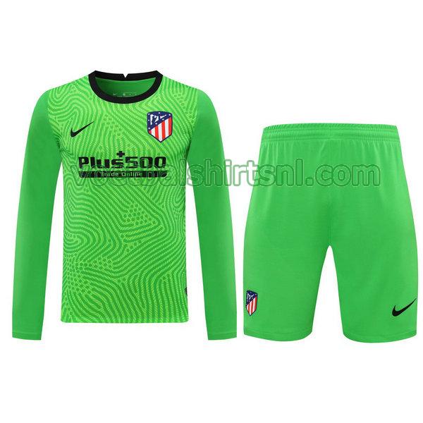 voetbalshirt+pantalón atletico madrid mannen 2021 doelman groen lange mouwen