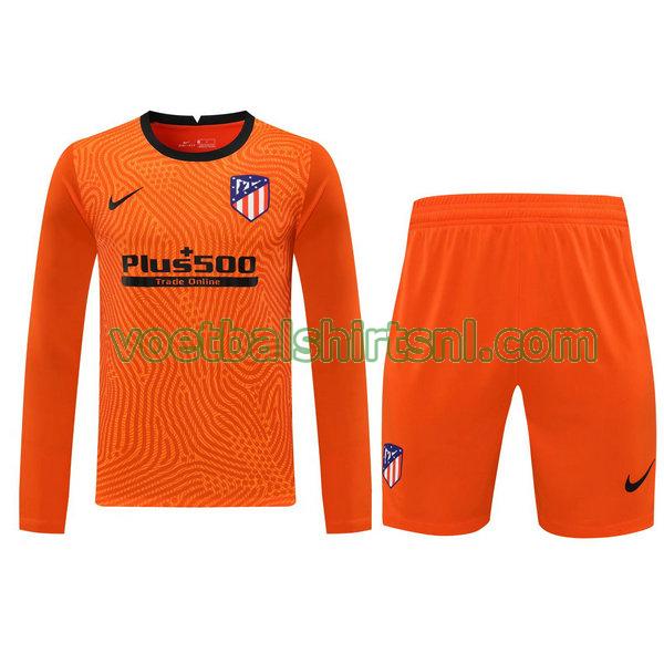 voetbalshirt+pantalón atletico madrid mannen 2021 doelman oranje lange mouwen
