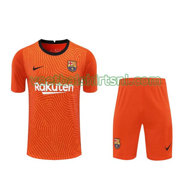 voetbalshirt+pantalón barcelona mannen 2021 doelman oranje