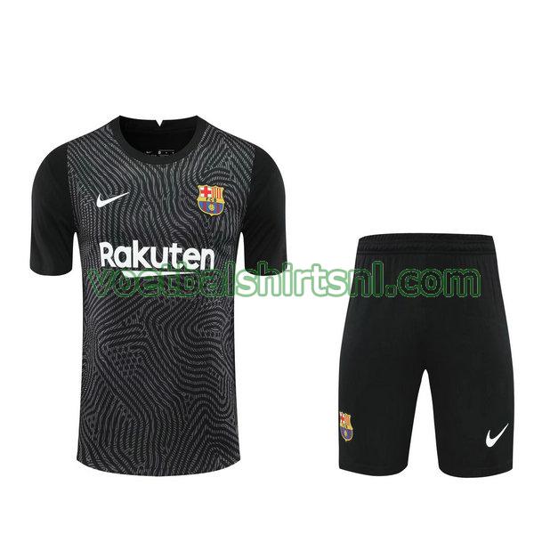 voetbalshirt+pantalón barcelona mannen 2021 doelman zwart