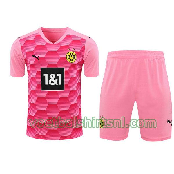 voetbalshirt+pantalón borussia dortmund mannen 2021 doelman roze