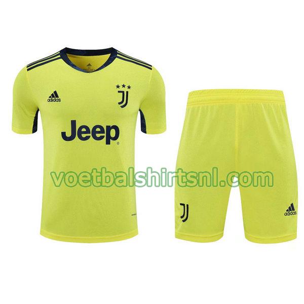 voetbalshirt+pantalón juventus mannen 2021 doelman geel