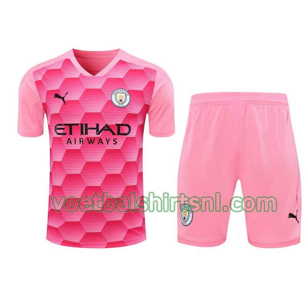 voetbalshirt+pantalón manchester city mannen 2021 doelman roze