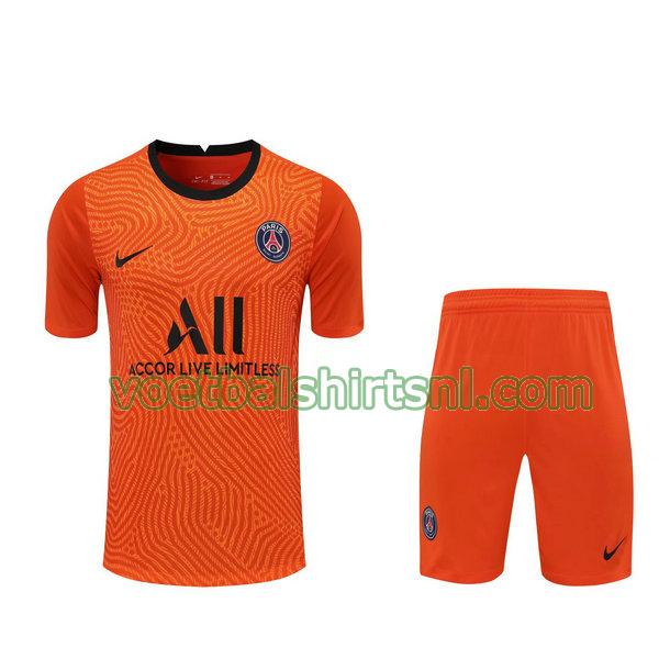 voetbalshirt+pantalón paris saint germain mannen 2021 doelman oranje
