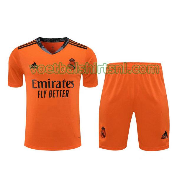 voetbalshirt+pantalón real madrid mannen 2021 doelman oranje