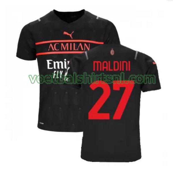 voetbalshirt ac milan mannen 2021 2022 3e maldini 27 zwart