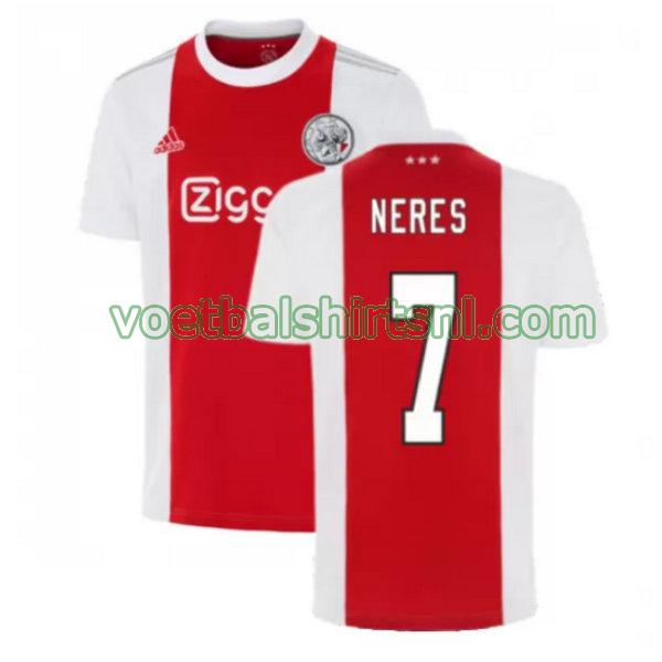 voetbalshirt ajax mannen 2021 2022 thuis neres 7 rood wit