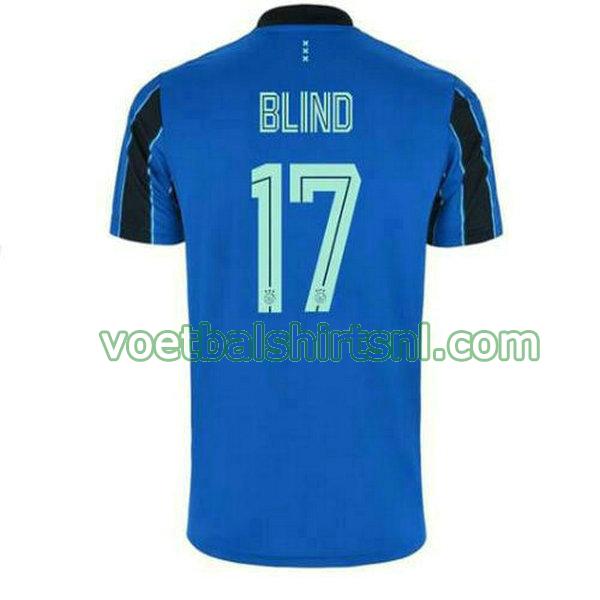 voetbalshirt ajax mannen 2021 2022 uit daley blind 17 blauw