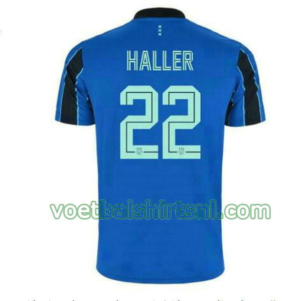 voetbalshirt ajax mannen 2021 2022 uit haller 22 blauw
