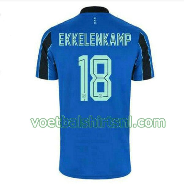 voetbalshirt ajax mannen 2021 2022 uit jurgen ekkelenkamp 18 blauw
