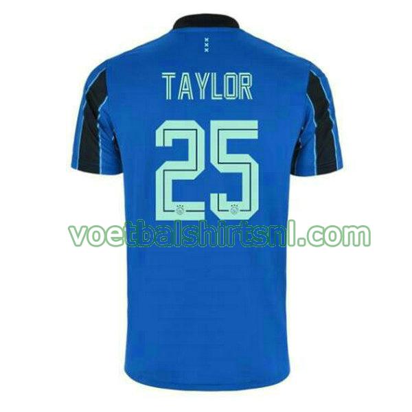 voetbalshirt ajax mannen 2021 2022 uit kenneth taylor 25 blauw