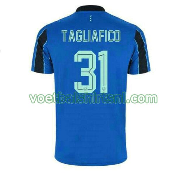 voetbalshirt ajax mannen 2021 2022 uit tagliafico 31 blauw