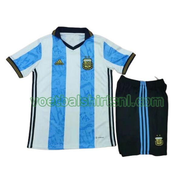 voetbalshirt argentinië kinderen 2022 commemorative edition blauw wit