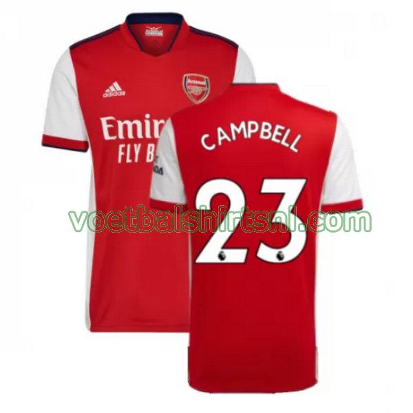 voetbalshirt arsenal mannen 2021 2022 thuis campbell 23 rood