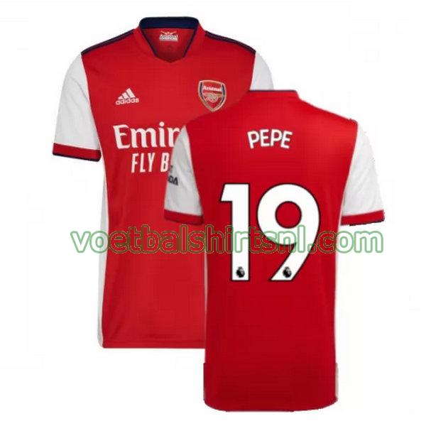 voetbalshirt arsenal mannen 2021 2022 thuis pepe 19 rood