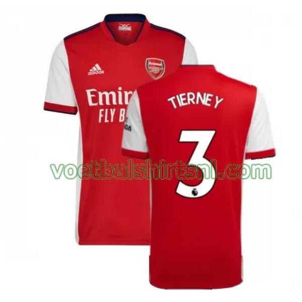 voetbalshirt arsenal mannen 2021 2022 thuis tierney 3 rood