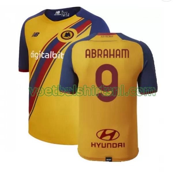 voetbalshirt as roma mannen 2021 2022 fourth abraham 9 geel
