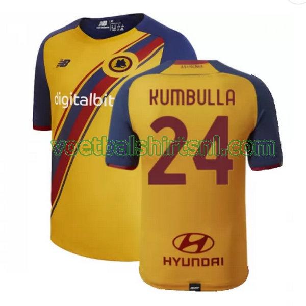 voetbalshirt as roma mannen 2021 2022 fourth kumbulla 24 geel
