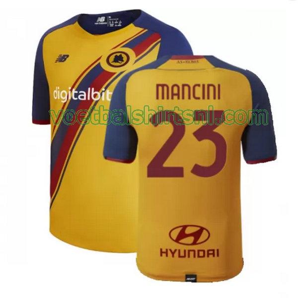 voetbalshirt as roma mannen 2021 2022 fourth mancini 23 geel