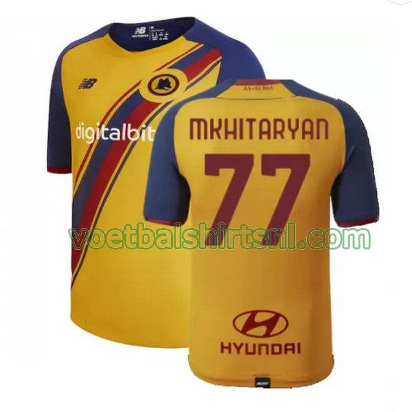 voetbalshirt as roma mannen 2021 2022 fourth mkhitaryan 77 geel