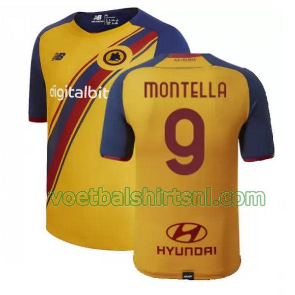 voetbalshirt as roma mannen 2021 2022 fourth montella 9 geel