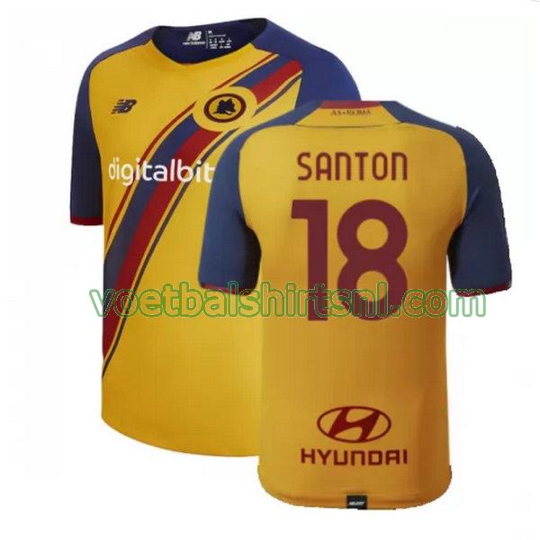 voetbalshirt as roma mannen 2021 2022 fourth santon 18 geel
