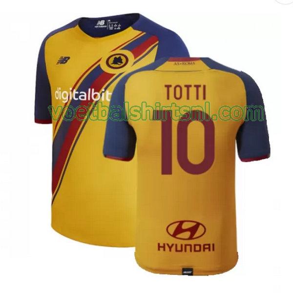 voetbalshirt as roma mannen 2021 2022 fourth totti 10 geel