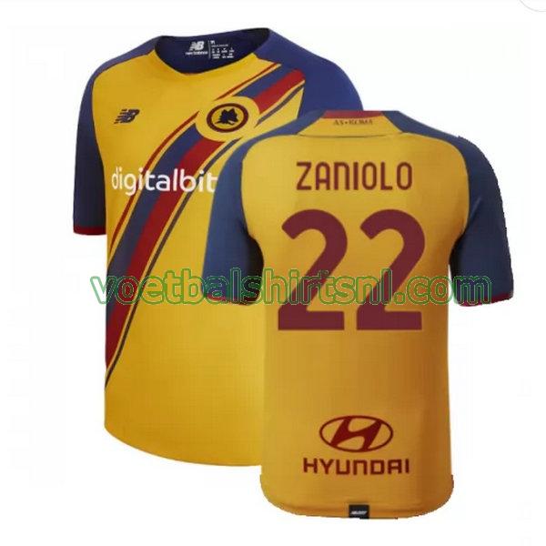 voetbalshirt as roma mannen 2021 2022 fourth zaniolo 22 geel