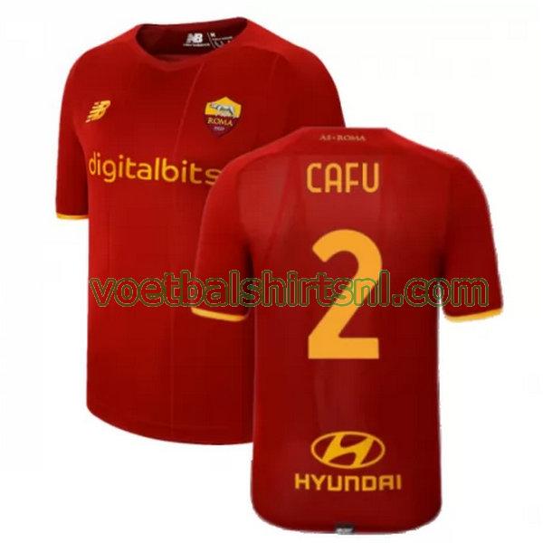 voetbalshirt as roma mannen 2021 2022 thuis cafu 2 rood