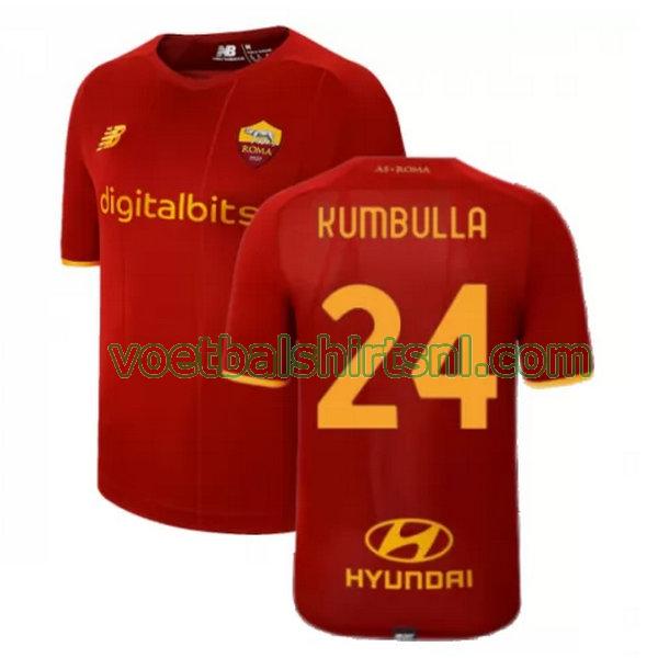 voetbalshirt as roma mannen 2021 2022 thuis kumbulla 24 rood