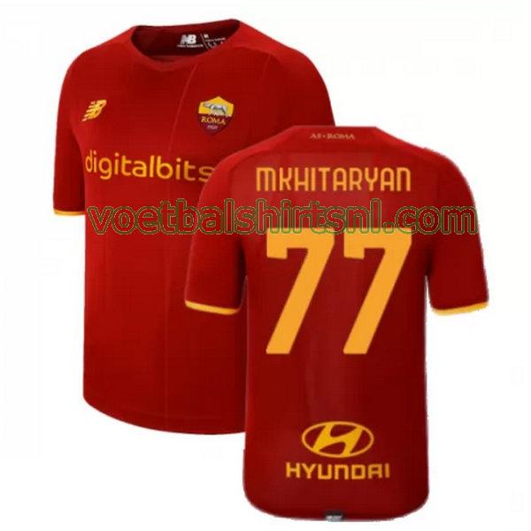 voetbalshirt as roma mannen 2021 2022 thuis mkhitaryan 77 rood