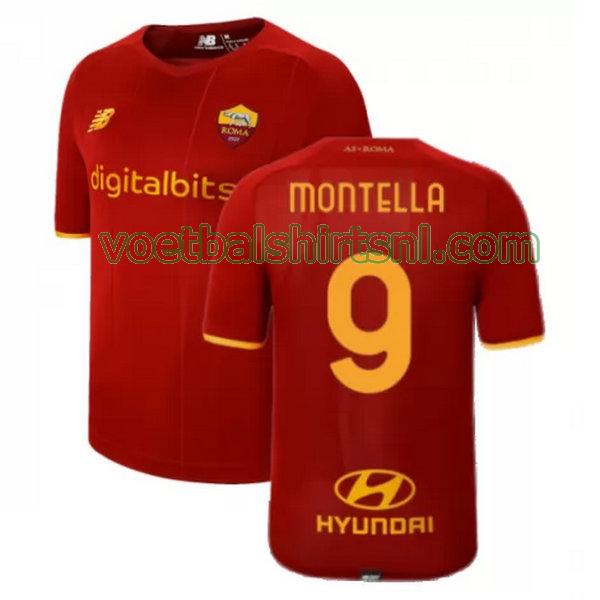 voetbalshirt as roma mannen 2021 2022 thuis montella 9 rood