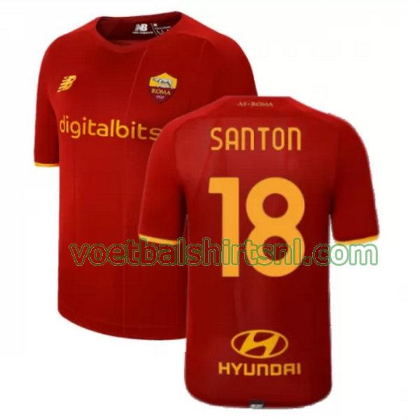 voetbalshirt as roma mannen 2021 2022 thuis santon 18 rood