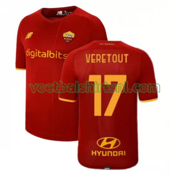 voetbalshirt as roma mannen 2021 2022 thuis veretout 17 rood