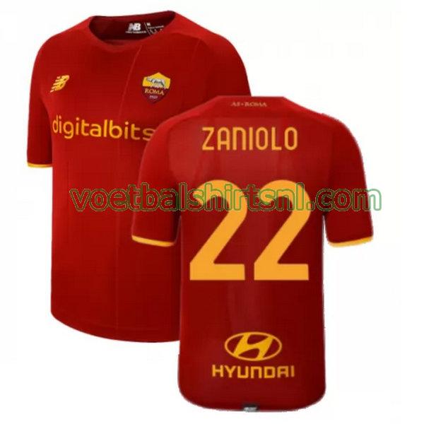 voetbalshirt as roma mannen 2021 2022 thuis zaniolo 22 rood
