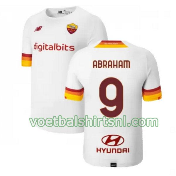 voetbalshirt as roma mannen 2021 2022 uit abraham 9 wit