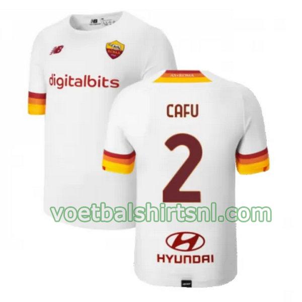 voetbalshirt as roma mannen 2021 2022 uit cafu 2 wit