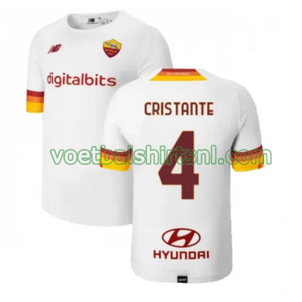 voetbalshirt as roma mannen 2021 2022 uit cristante 4 wit