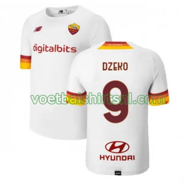 voetbalshirt as roma mannen 2021 2022 uit dzeko 9 wit