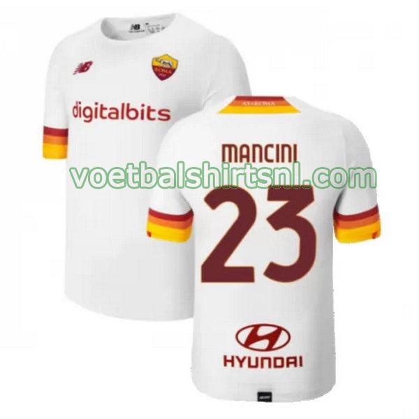 voetbalshirt as roma mannen 2021 2022 uit mancini 23 wit