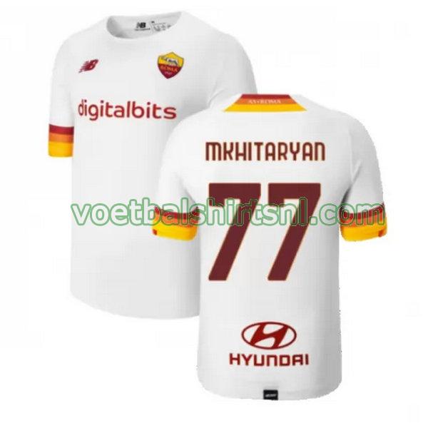 voetbalshirt as roma mannen 2021 2022 uit mkhitaryan 77 wit