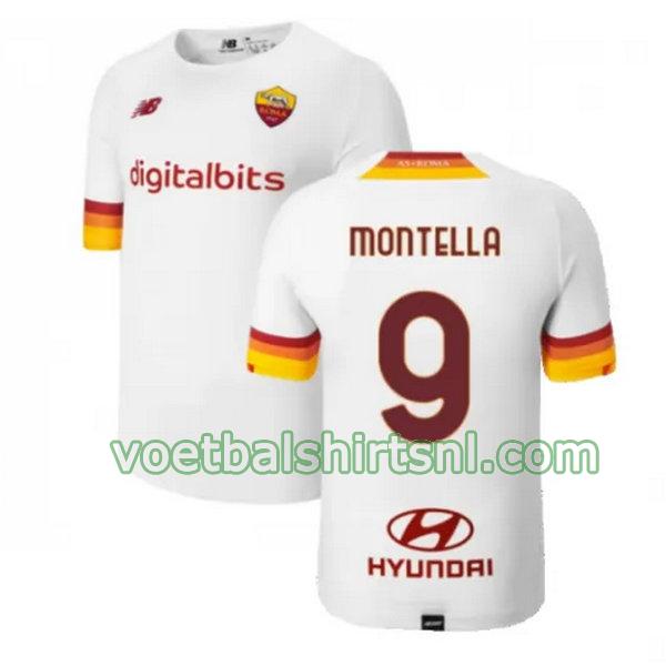 voetbalshirt as roma mannen 2021 2022 uit montella 9 wit