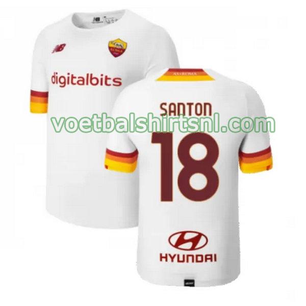voetbalshirt as roma mannen 2021 2022 uit santon 18 wit
