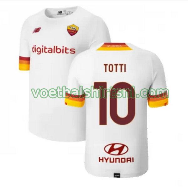 voetbalshirt as roma mannen 2021 2022 uit totti 10 wit