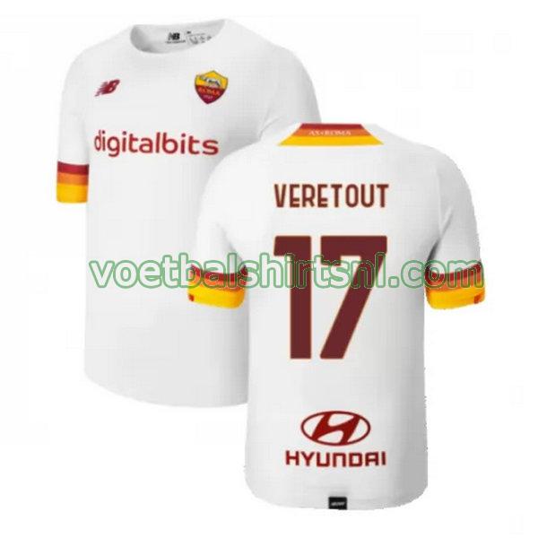 voetbalshirt as roma mannen 2021 2022 uit veretout 17 wit