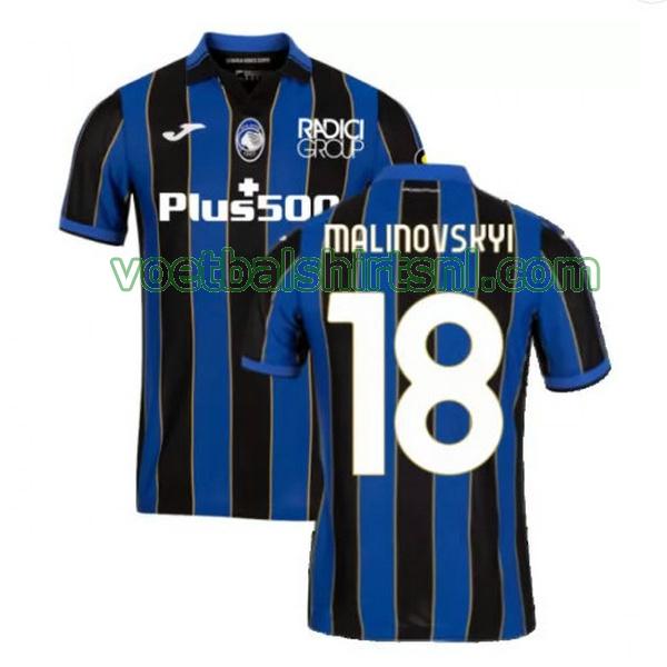 voetbalshirt atalanta mannen 2021 2022 thuis malinovskyi 18 blauw zwart